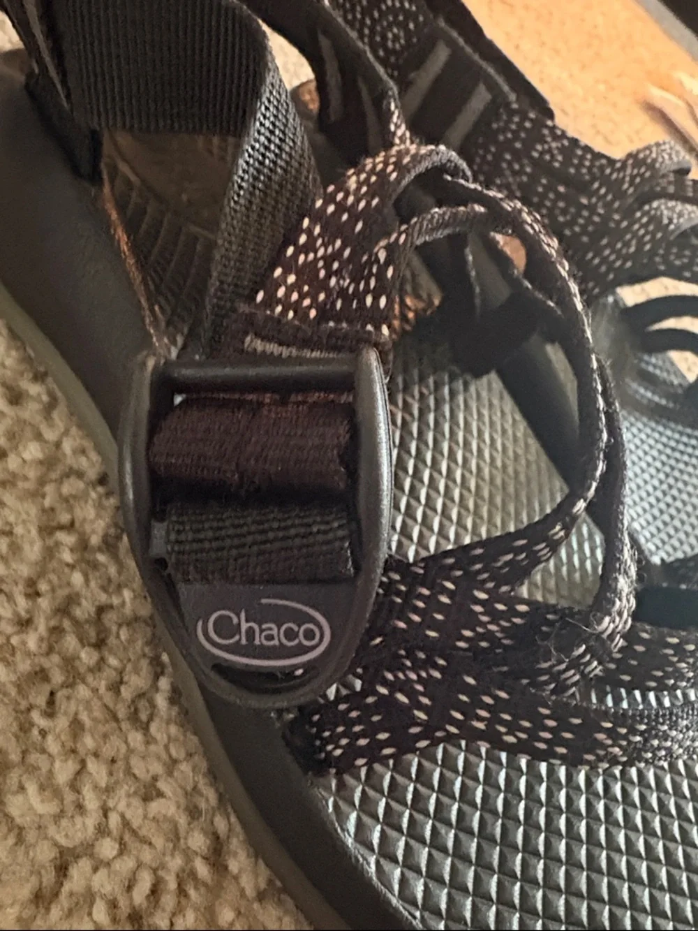 Kids Black Chaco Sandals - Picture 3 of 5